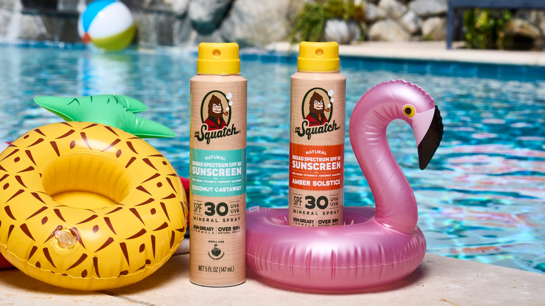 Dr. Squatch Spray Sunscreen | SPF 30 UVA/UVB Protection | Non-Greasy Mineral Sunscreen for Men - Beach Ready