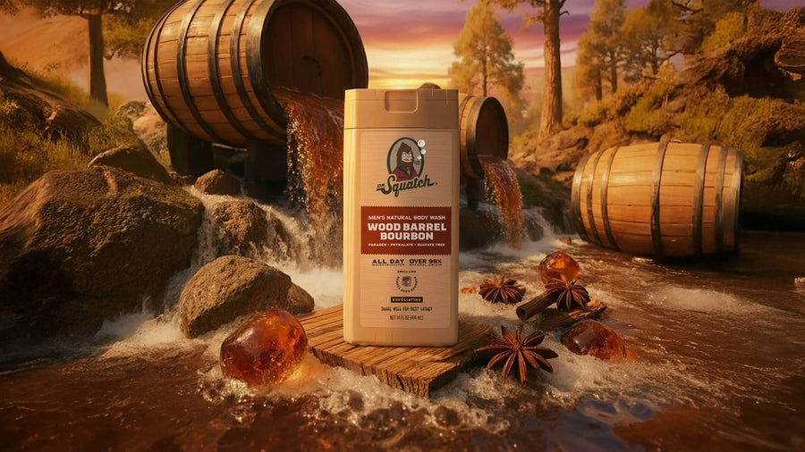 14 oz Wood Barrel Bourbon Exfoliating Body Wash - Trail Clean