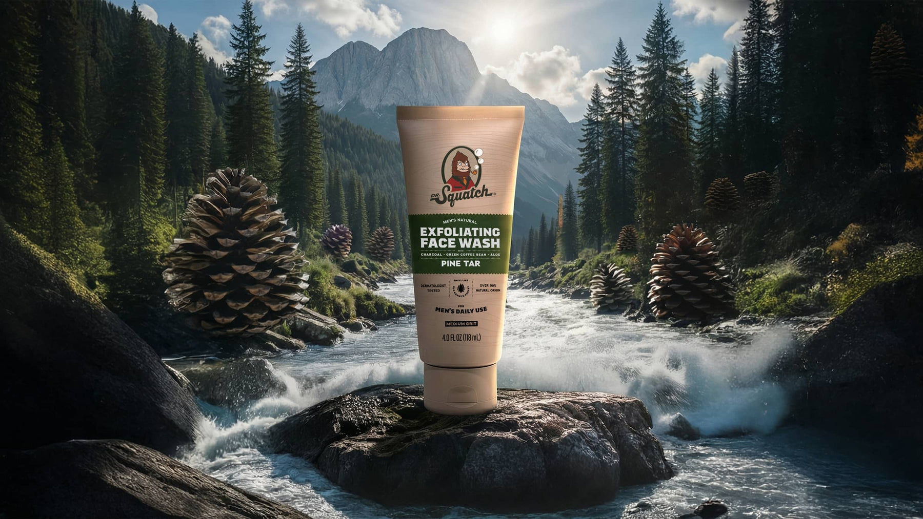 Pine Tar Exfoliating Face Wash - Active Morning Bar
